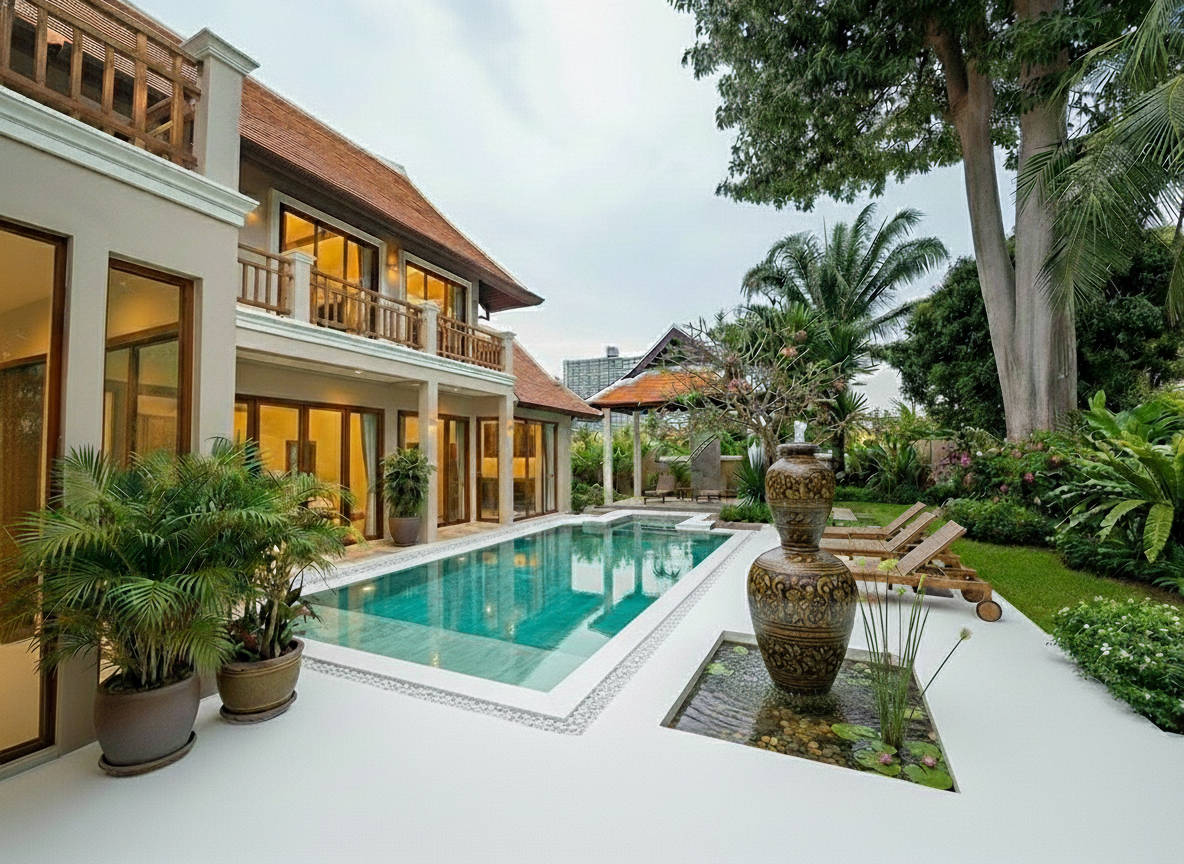 Stylish Boho Luxury 5 Bedroom Villa for Sale in Jomtien Thabali Village