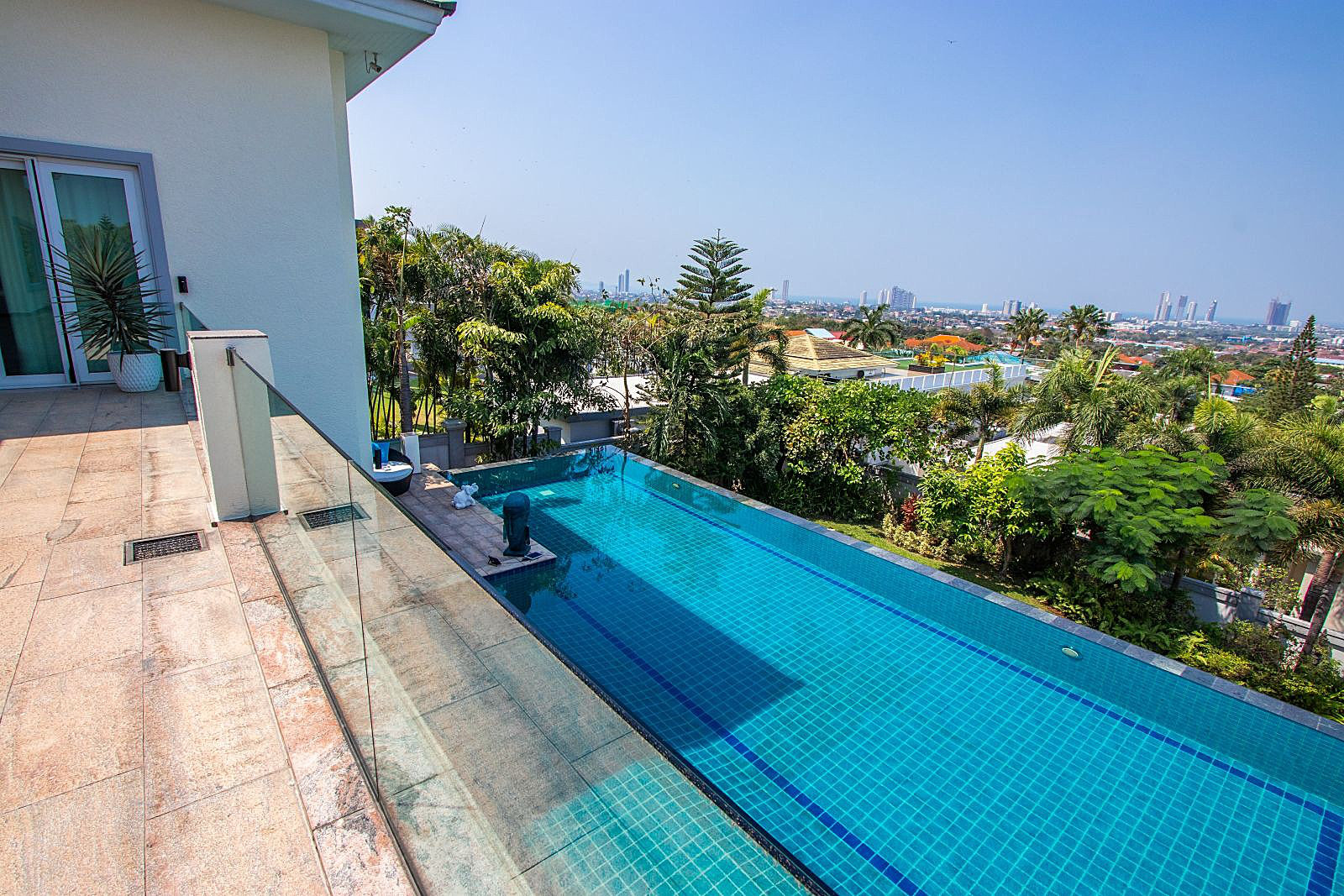 Elevated swimming pool at this luxury villa for sale